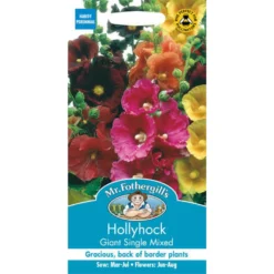 Mr. Fothergill's Hollyhock Giant Single Mixed (Alcea Rosea) Seeds