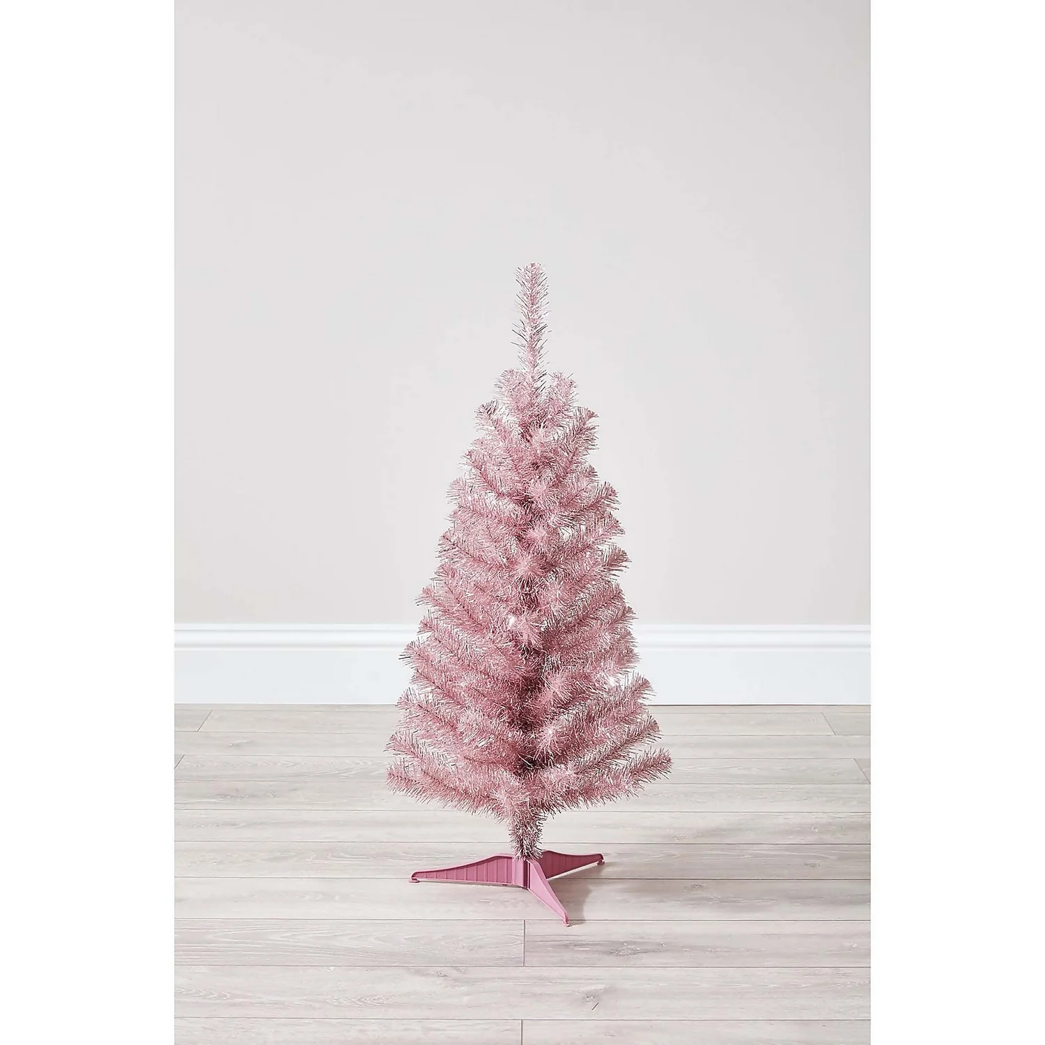 3ft Tinsel Light Pink Christmas Tree 2 3ft Tinsel Light Pink Christmas Tree - Image 2