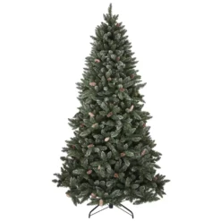 7.5ft Glitter Tipped Pre-lit Premium Christmas Tree -Herbs Growing Sales Store 12838812 1734832962755777