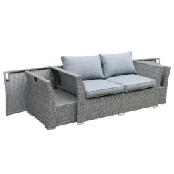 Bambrick 6 Seater Grey Rattan Garden Sofa Set -Herbs Growing Sales Store 12882317 1094867708057269