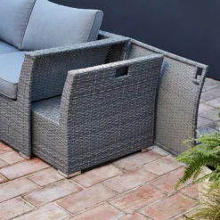 Bambrick 6 Seater Grey Rattan Garden Sofa Set -Herbs Growing Sales Store 12882317 1254931176778175