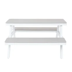 Picnic Bench - White & Grey -Herbs Growing Sales Store 12885210 6344853415470190