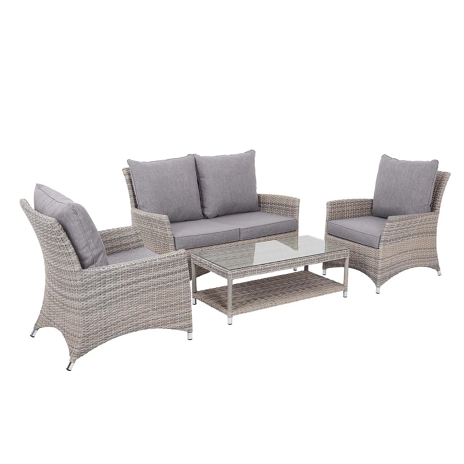 Florence 4 Seater Grey Rattan Garden Sofa Set 4 Florence 4 Seater Grey Rattan Garden Sofa Set - Image 4