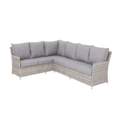 Florence Grey Rattan Effect Garden Corner Sofa Set -Herbs Growing Sales Store 12887809 5834843689783909