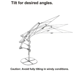 3m Overhanging Parasol - Dark Grey -Herbs Growing Sales Store 12888567 1714966185588741