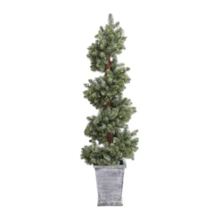5ft Spiral Pre-lit Potted Christmas Tree