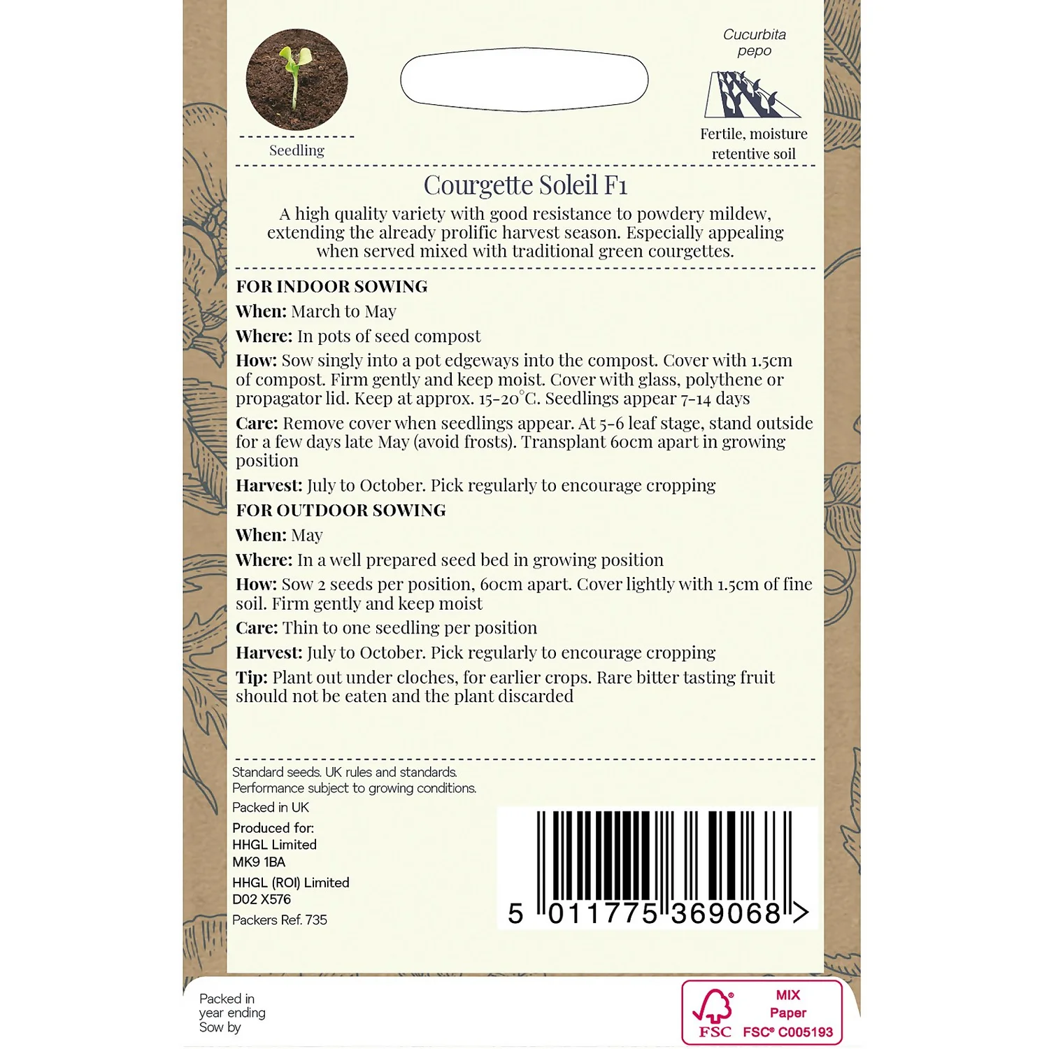 Country Living Courgette Soleil F1 Seeds 2 Country Living Courgette Soleil F1 Seeds - Image 2