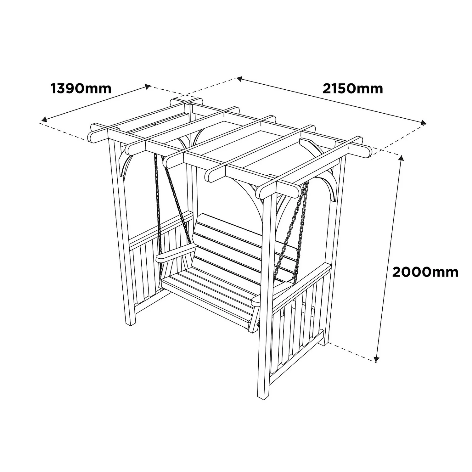Anchor Fast FSC Milldale Swing Seat With Arbour 3 Anchor Fast FSC Milldale Swing Seat With Arbour - Image 3
