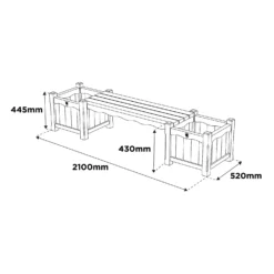 Anchor Fast FSC RHS Bench With Planters -Herbs Growing Sales Store 13452041 1284927582205019