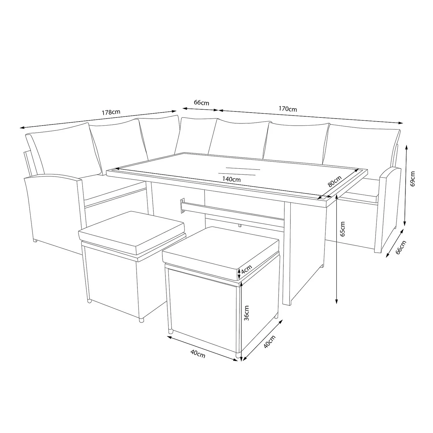 Matara Rattan Effect Corner Sofa Set 4 Matara Rattan Effect Corner Sofa Set - Image 4