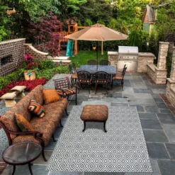 Homebase Outdoor Rug - Grey 120x180cm -Herbs Growing Sales Store 13953335 3724989199317315