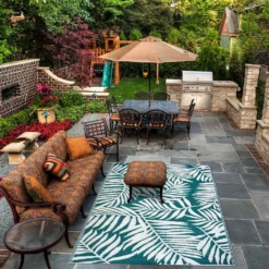 Homebase Outdoor Rug - Teal 160x230cm -Herbs Growing Sales Store 13953336 1054989199457241