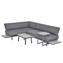 Heba Grey Metal Garden Corner Sofa Set -Herbs Growing Sales Store 14005702 1465022704651529