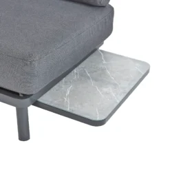 Heba Grey Metal Garden Corner Sofa Set -Herbs Growing Sales Store 14005702 2075022704696343