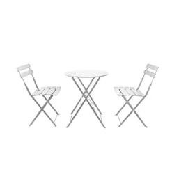 Millie Metal Bistro Set - Grey -Herbs Growing Sales Store 14005781 2855018249611251