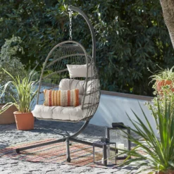 Grey Single Garden Hanging Chair -Herbs Growing Sales Store 14005785 1595032481802891