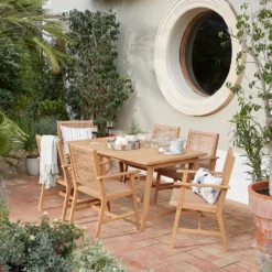 Miri 6 Seater Wooden Garden Dining Set -Herbs Growing Sales Store 14183988 1955022106791384