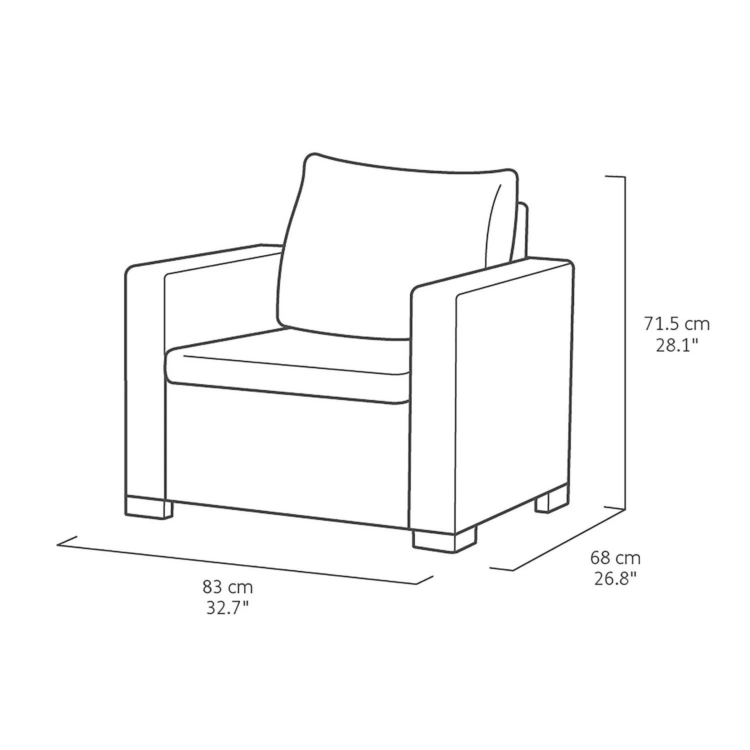 Keter California 2 Seater Outdoor Balcony Garden Furniture Set - Graphite With Grey Cushions 8 Keter California 2 Seater Outdoor Balcony Garden Furniture Set - Graphite With Grey Cushions - Image 8