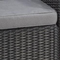 Keter California 2 Seater Outdoor Balcony Deluxe Garden Furniture Set - Graphite With Grey Cushions -Herbs Growing Sales Store 14539592 2095041802288703