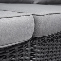 Keter California 3 Seater Outdoor Garden Furniture Chaise Longue - Graphite With Grey Cushions -Herbs Growing Sales Store 14539593 1145041802259396